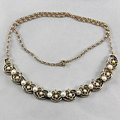 Винтаж handmade. Livemaster - original item Gold tone floral necklace. Handmade.