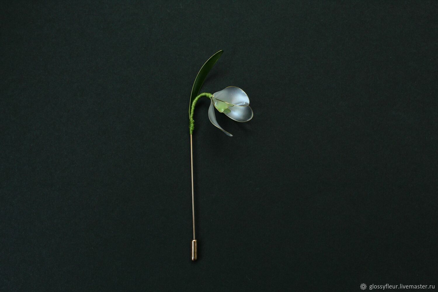 Crystal Snowdrop Needle Brooch, Stick pin, Cheboksary,  Фото №1