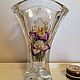Crystal vase with painted Irises. Vases. ArtAnett_vitrage (Anna). Online shopping on My Livemaster.  Фото №2