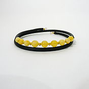 Украшения handmade. Livemaster - original item Silicone bracelet with amber Br-217. Handmade.