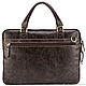 Leather business bag 'Ralph' (dark brown antique). Classic Bag. Russian leather Guild. My Livemaster. Фото №5