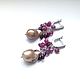 Silver earrings with ruby, garnet and Baroque pearl. Earrings. Ludmila-Stones (Ludmila-Stones). My Livemaster. Фото №4