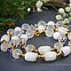 Necklace 'Winter morning' - agate, crystal, gilding, Necklace, Moscow,  Фото №1