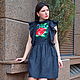 Embroidered Black Dress, Vyshyvanka Dress ethnic style Bohemian, Dresses, Sevastopol,  Фото №1