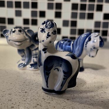 Винтаж ручной работы. Ярмарка Мастеров - ручная работа Винтаж: Фигурки Гжель. Handmade.