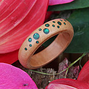 Украшения handmade. Livemaster - original item Wooden ring with emerald. Handmade.
