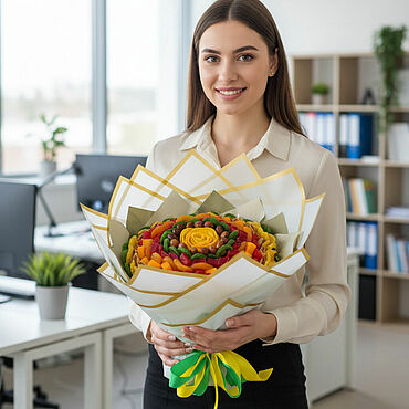Сувениры и подарки ручной работы. Ярмарка Мастеров - ручная работа Букет из сухофруктов и цукатов с розочкой из манго. Handmade.