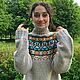 Merino grey Women's Jacquard sweater, Lopapeisa. Sweaters. Dobryy_vyaz. My Livemaster. Фото №6