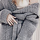 Order Cardigan grey with a hood. SHAPAR - knitting clothes. Livemaster. . Coats Фото №3