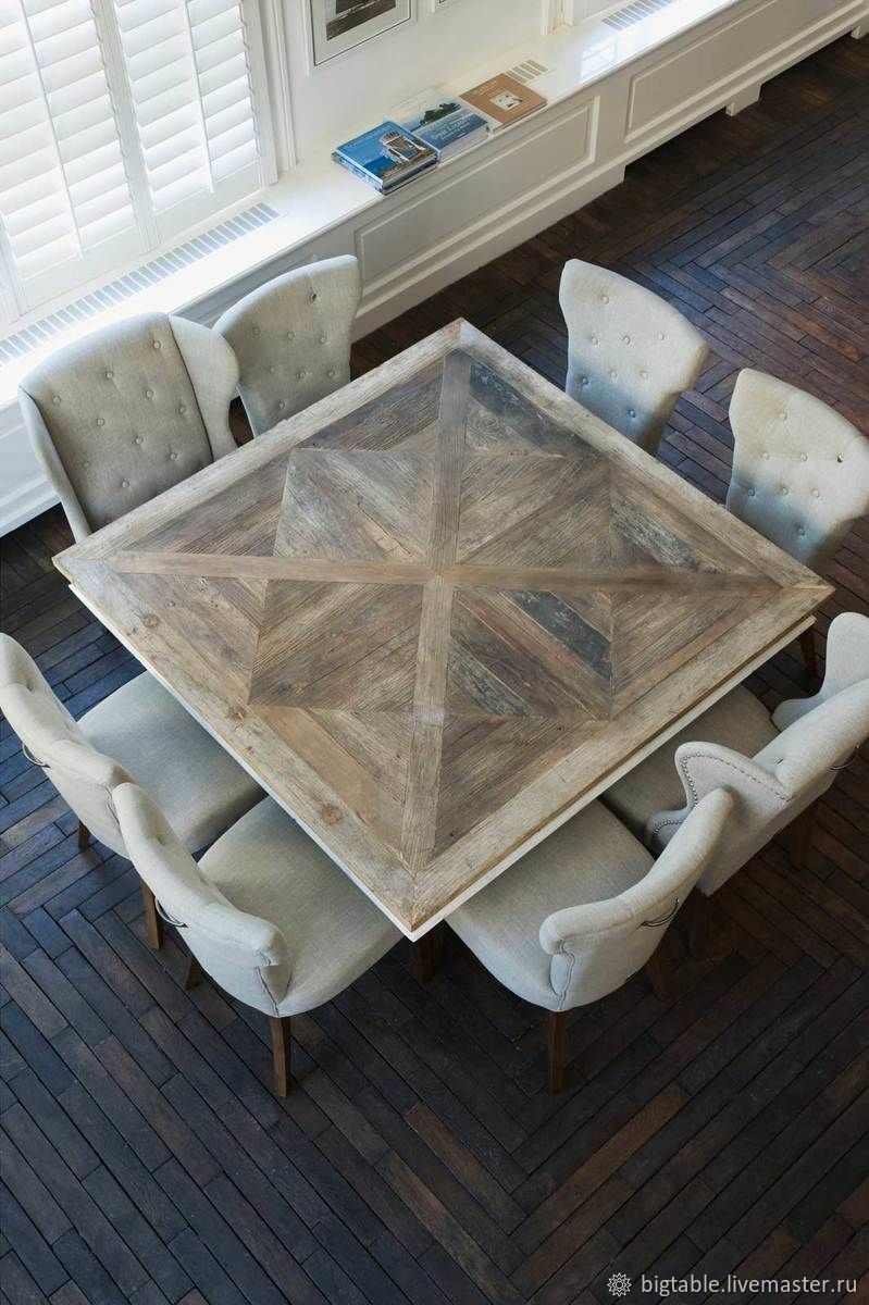 большой квадратный обеденный стол
