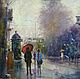 City of rain and light oil painting on canvas, Pictures, St. Petersburg,  Фото №1