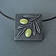 Pendant polymer clay olive. Pendants. Wild Onion Art. Online shopping on My Livemaster.  Фото №2