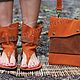 High sandals orange suede. Sandals. Katorina Rukodelnica HandMadeButik. Online shopping on My Livemaster.  Фото №2