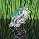 Lizard ring with malachite in 925 silver AN0020, Rings, Yerevan,  Фото №1