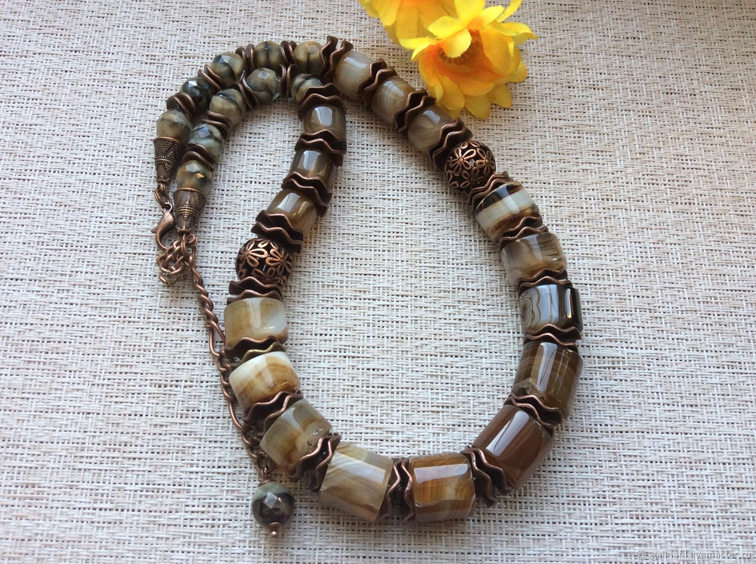 Бусы из агата купить в интернет-магазине Ярмарка Мастеров по цене 1880 ...