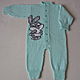 Mint Bunny romper. Overall for children. 4 children-baby. Online shopping on My Livemaster.  Фото №2