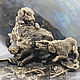 The boar and dogs labradorite bronze gift to the head leader, Figurines, Moscow,  Фото №1