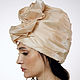 Creme brulee silk organza turban with a bead Pearl, Caps, Moscow,  Фото №1