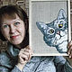 Cat panel painting for interior. Pictures. Game in felting. My Livemaster. Фото №6