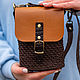 Женская мини сумка вязаная крючком из полиэфирного шнура Шоколад, Сумка через плечо, Фрязино,  Фото №1