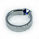Order Ti 1003 textured titanium sapphire Ring. asgdesign. Livemaster. . Rings Фото №3