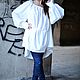 Blouse with extravagant sleeves. Asymmetric Maxi-top-TU0511PLV, Blouses, Sofia,  Фото №1
