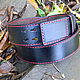 Men's belt, black with red stitching, original. Straps. Marik Leather Craft. My Livemaster. Фото №6