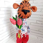 Тигр тигрёнок символ года интерьерная игрушка ручной работы арт кукла