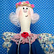 Текстильный Ангел размер 32см очень забавный в розово-голубых оттенках.Замечательный и необычный подарок для девочки-девушки,племяннице,крестнице на Новый год и Рождество.Купить в Москве.Есть ёлочка.