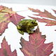 Frog, green toad, miniature. Miniature figurines. AnzhWoolToy (AnzhelikaK). My Livemaster. Фото №4
