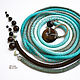 Thin belt rope made of beads with sardonyx and amazonite turquoise, Belt, Kaliningrad,  Фото №1
