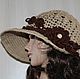 Hat-a hat with a wide visor of jute. Hats1. Ekostil. Online shopping on My Livemaster.  Фото №2