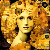 Картины и панно handmade. Livemaster - original item Pictures: Abstract portrait of a girl, a woman. Klimt. Handmade.