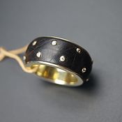 Украшения handmade. Livemaster - original item Gold ring with ebony and diamonds German Kabirski. Handmade.