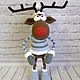  Новогодний олень, рождественский олень. Амигуруми куклы и игрушки. Moimir7787. Интернет-магазин Ярмарка Мастеров.  Фото №2