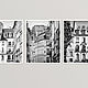 Triptych black and white Paris, Paris Architecture photos more to buy, Vertical photo of the painting for the interior `of the Window to the streets of Paris`, Elena Anufriev

