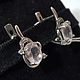 Order Silver earrings with 8h6 mm quartz and cubic zirconia. yakitoriya. Livemaster. . Earrings Фото №3