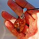 Amber 'Splashes of light' pendant with husk natural stone. Pendant. BalticAmberJewelryRu Tatyana. Online shopping on My Livemaster.  Фото №2