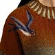 Order Cardigan female Swallows, wool sectional, painting, felting. SIBERIA COOL (knitting & painting) (Siberia-Cool). Livemaster. . Cardigans Фото №3