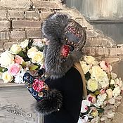 Аксессуары ручной работы. Ярмарка Мастеров - ручная работа Women`s winter fur hat and mittens. Handmade.