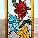 Floral stained glass on the window. Stained Glass Tiffany. Soldered stained glass window. Flowers. Stained glass. Glass Flowers. My Livemaster. Фото №4