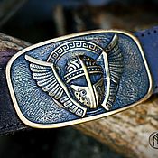Аксессуары handmade. Livemaster - original item Leather belt with a bronze buckle 