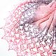 Ассиметричная ажурная шаль из шерсти Кауни розовая лиловая, Шали, Самара,  Фото №1