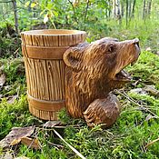 Посуда handmade. Livemaster - original item Beer mug made of wood 