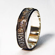Украшения handmade. Livemaster - original item Save and Preserve ring with a golden pattern. Handmade.