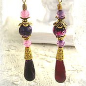 Украшения handmade. Livemaster - original item Earrings made of lilac and pink natural agate. Handmade.