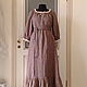 Order Loose linen dress in peasant style brown melange. pugovkino delo (Pugovkino-delo). Livemaster. . Dresses Фото №3