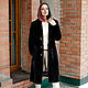 Пальто прямое,свободного облегания из меха канадской (низковорсовой норки) Blak-Glamma.