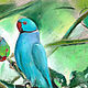 Order  Necklace parrots in the jungle. Print from the author's work. Valeria Akulova ART. Livemaster. . Pictures Фото №3