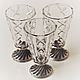 Set 'ENGRAVED-95' triple. Large crystal shot glasses 3х95 ml, Shot Glasses, Zhukovsky,  Фото №1